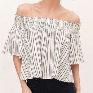 Kimchi Blue Urban Outfitters Smocked Off the Shoulder Top Cropper Medium